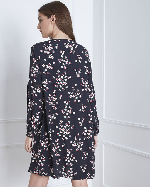 Robe noire imprimé fleuri lava noir.