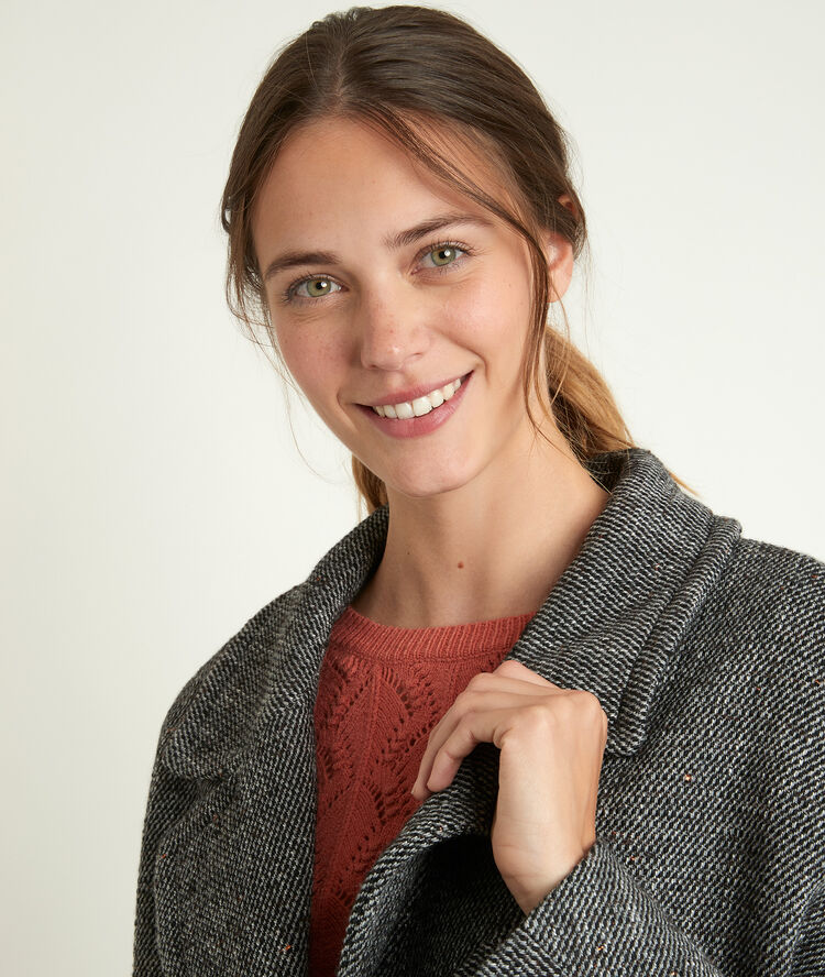 Manteau en laine fantaisie oki ficelle.