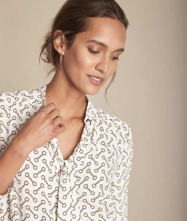 Blouse lavallière imprimé mors Monastir | 1-2-3 Blouse lavallière imprimé mors Monastir PhotoZ | 1-2-3