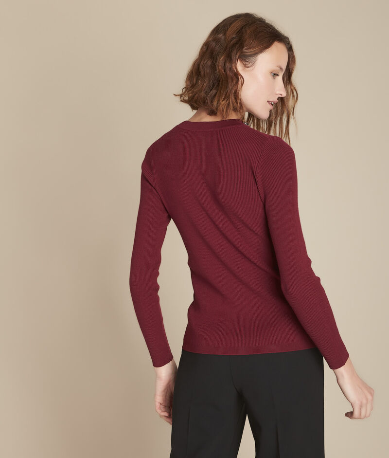 Pull côtelé grenat fortiche grenat.