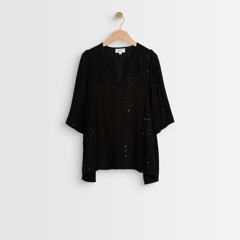 Blouse met lovertjes june noir.