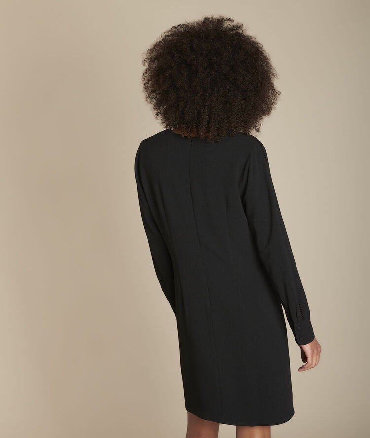 Robe noire à boutons recouverts isaure noir.