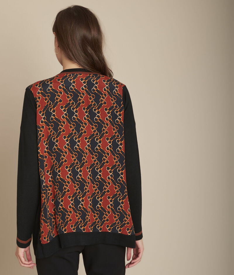 Gilet long bimatière flicka noir.