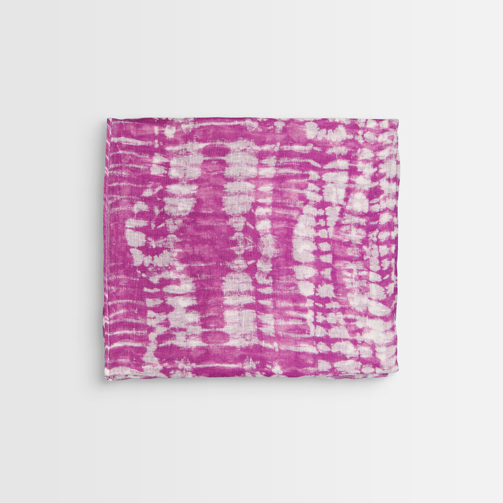 Foulard en lin tie and dye brad bougainvilliers.