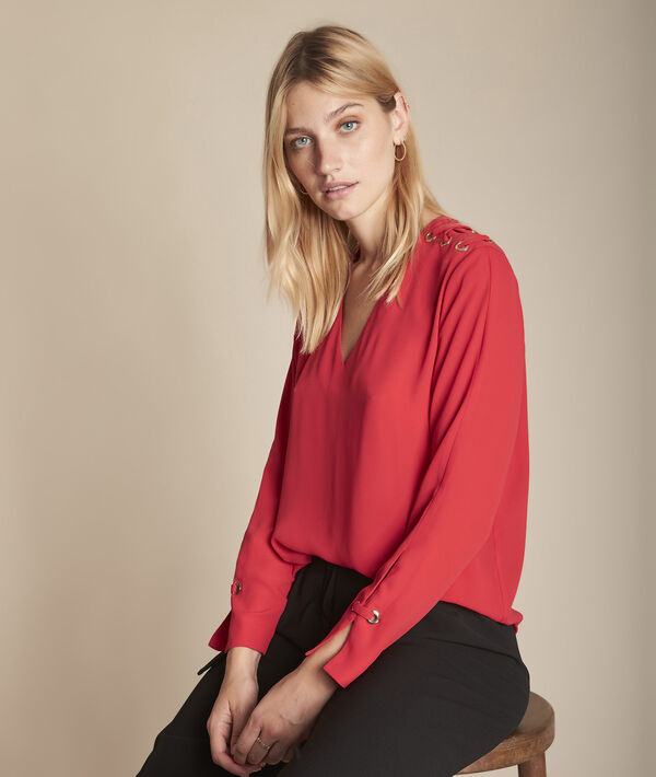 Rode blouse met ringetjes Melody | 1-2-3 Rode blouse met ringetjes Melody PhotoZ | 1-2-3