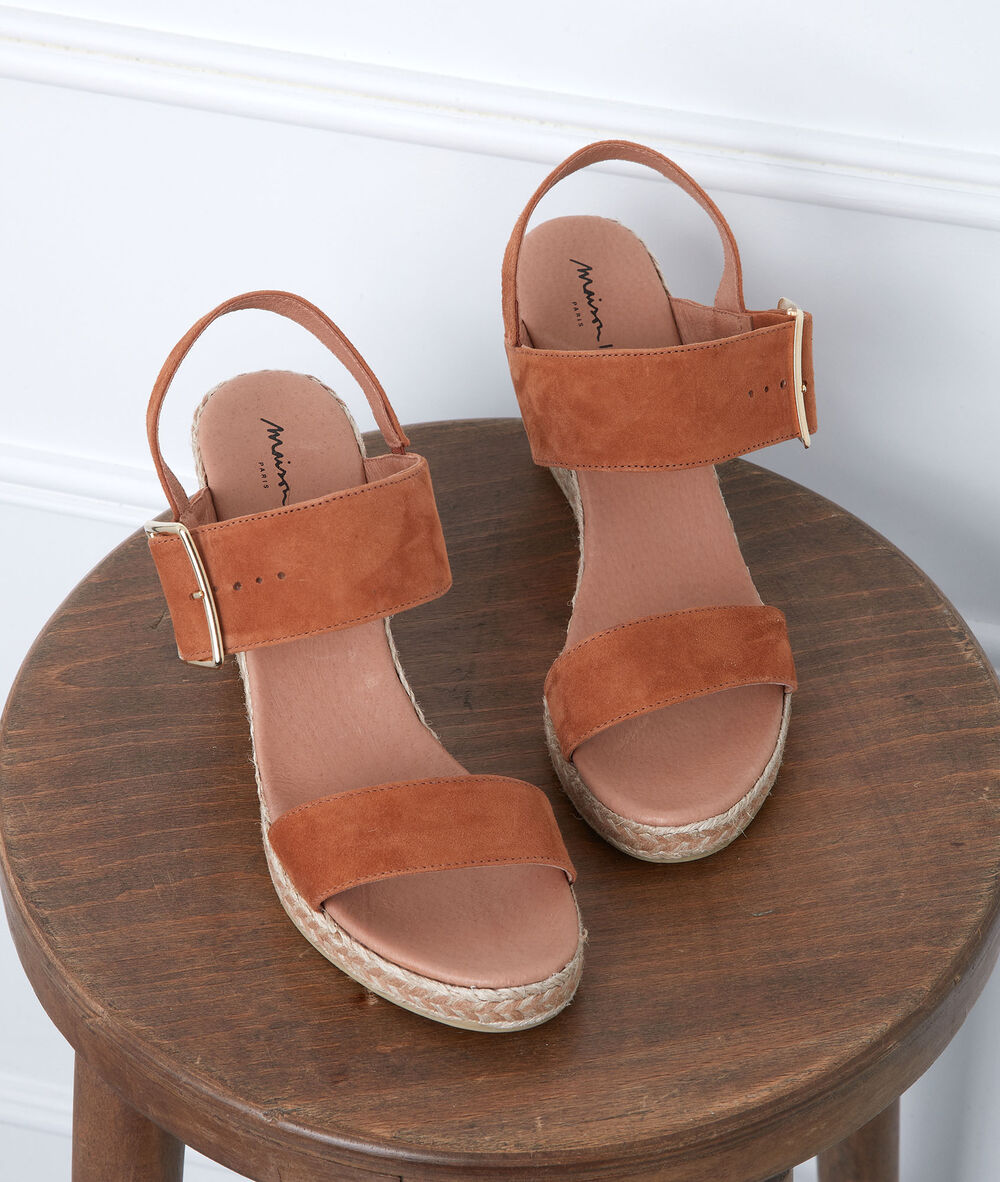 Espadrilles camel en cuir gypsy camel.
