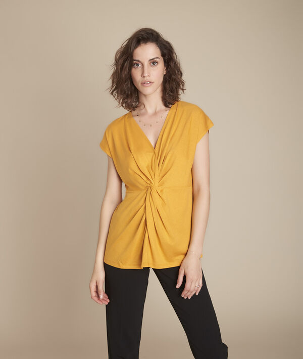 Tee-shirt cache-coeur jaune Carine | 1-2-3 Tee-shirt cache-coeur jaune Carine PhotoZ | 1-2-3