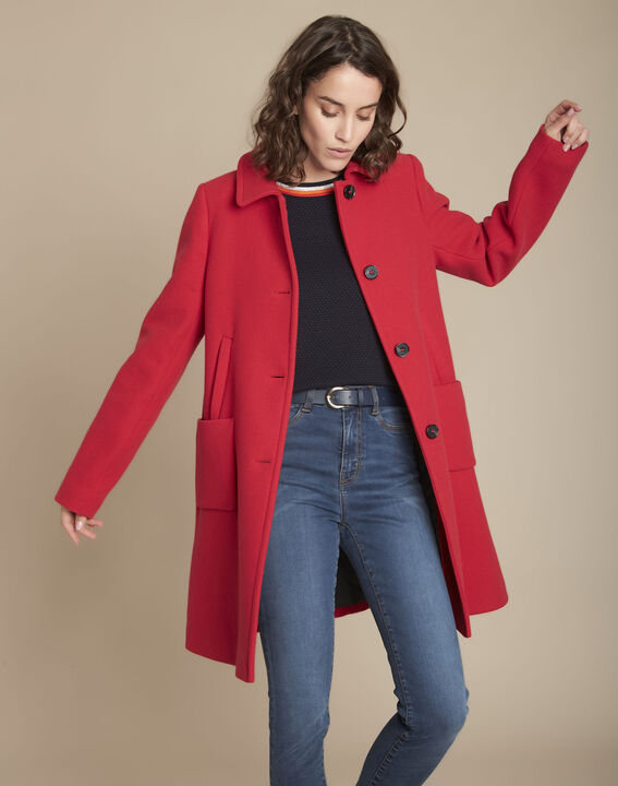 Manteau rouge en laine Terry | 1-2-3 Manteau rouge en laine Terry PhotoZ | 1-2-3