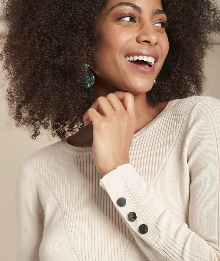 Pull beige en jersey flora ficelle.