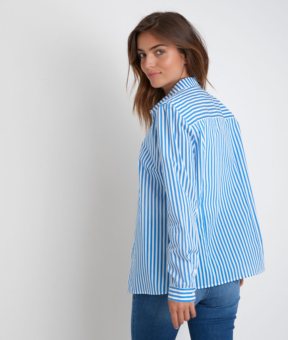 Chemise rayée ravel bleu klein.