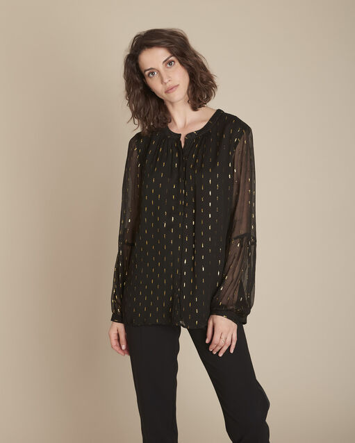Chemise noire en lurex melissa noir.