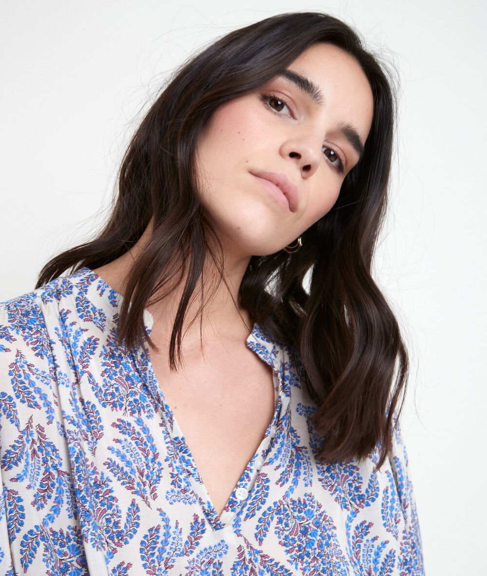 Blouse myosotis imprimée tunon myosotis.