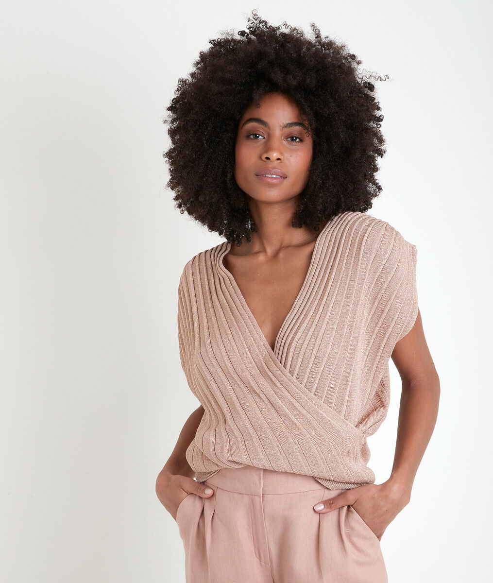 Top en maille plissé lurex Angele | 1-2-3 Top en maille plissé lurex Angele PhotoZ | 1-2-3
