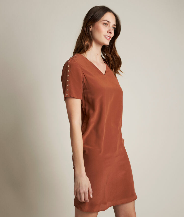 Karamellfarbenes seidenkleid cheryl zimt.