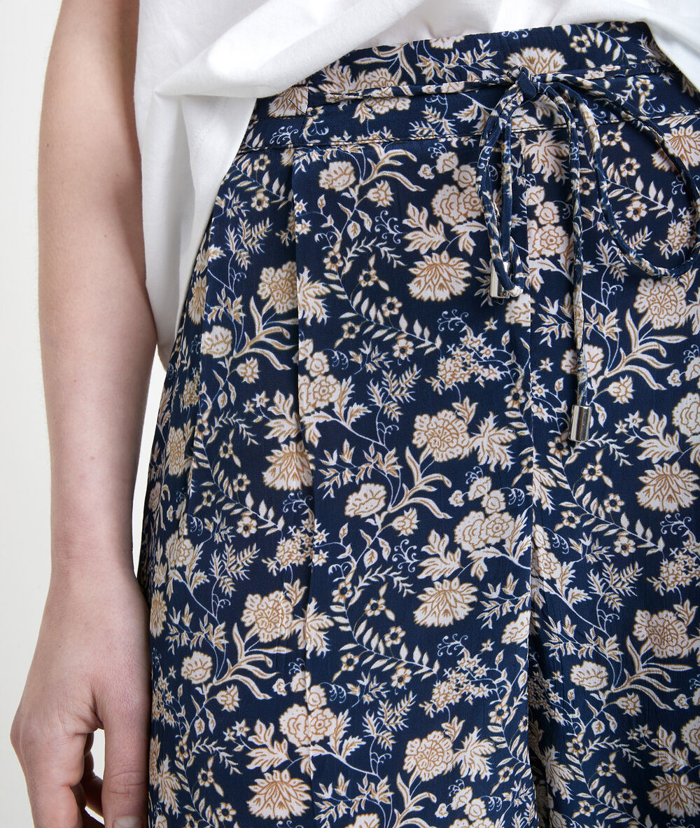 Pantalon imprimé en coton flynn marine.