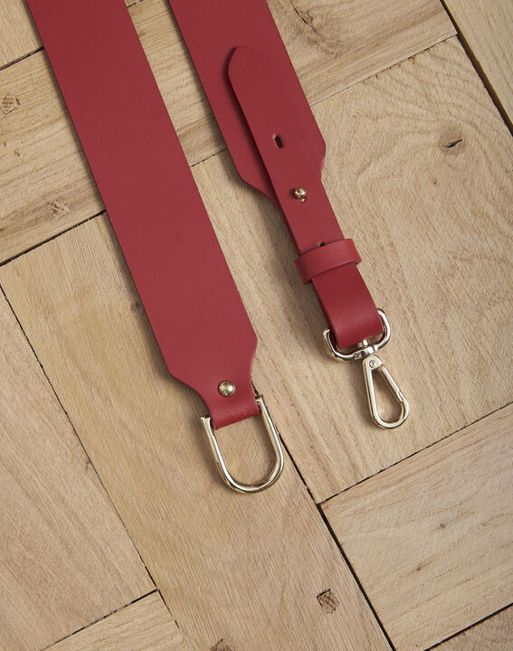 Ceinture en cuir rouge à boucle mousqueton Alice | 1-2-3 Ceinture en cuir rouge à boucle mousqueton Alice PhotoZ | 1-2-3