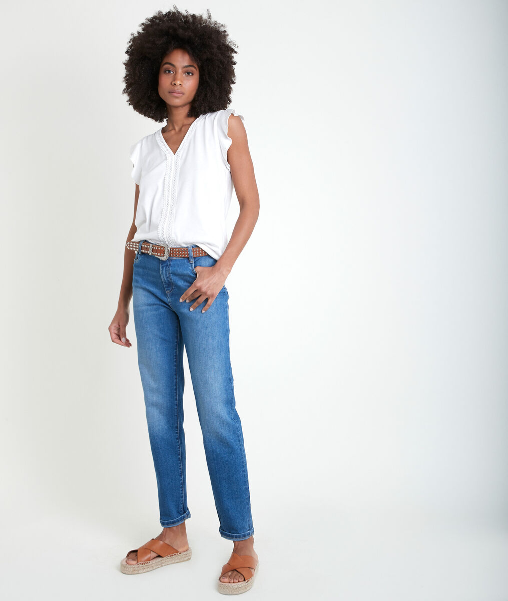 Tee-shirt écru encolure fantaisie Iwhite | 1-2-3 Tee-shirt écru encolure fantaisie Iwhite PhotoZ | 1-2-3