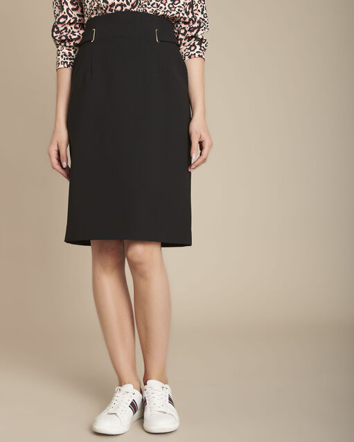 Straight-fit rok van zwarte microvezel Karmen (1) - Maison 123