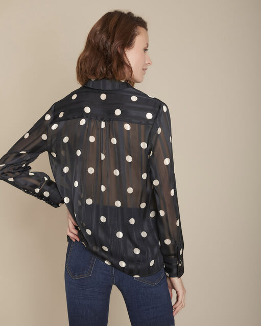 Blouse imprimé pois mateo noir.