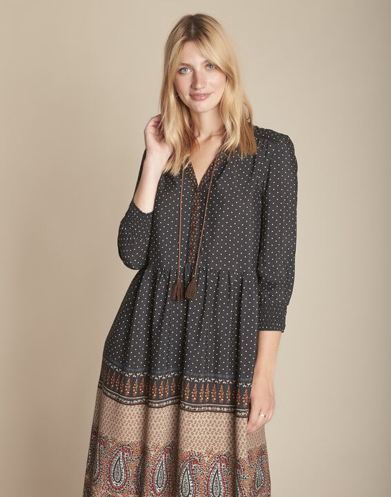 Robe longue imprimé cachemire Illiade | 1-2-3 Robe longue imprimé cachemire Illiade PhotoZ | 1-2-3