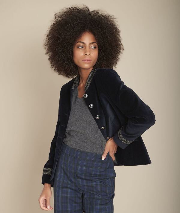 Veste en velours marine Bella | 1-2-3 Veste en velours marine Bella PhotoZ | 1-2-3