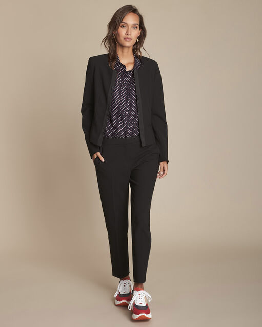 Chemise imprim&eacute; pois manille marine.