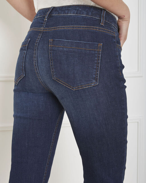 Jean marine slim 7/8e retroussé vivienne marine.