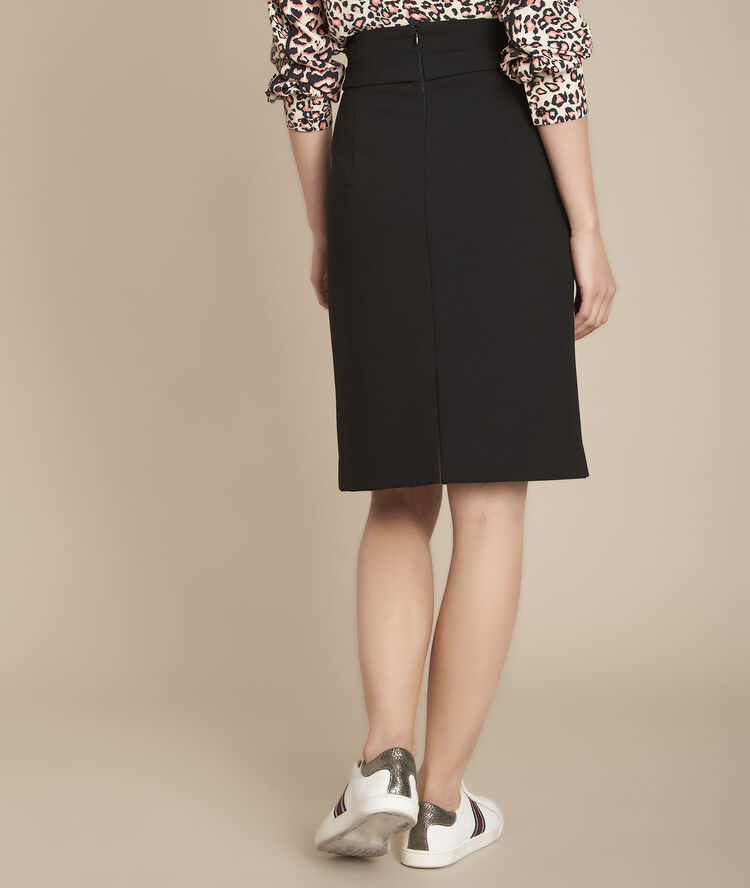 Jupe droite en microfibre noire karmen noir.