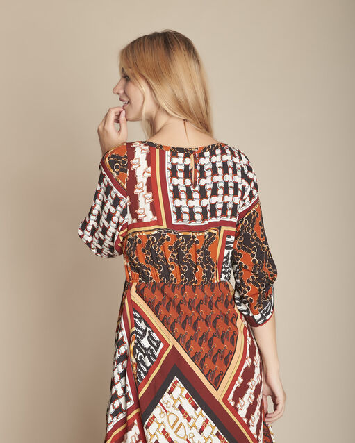 Robe imprimé foulard isadora caramel.