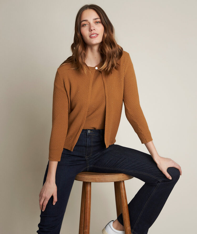 Pull tabac sequins davina goyave.