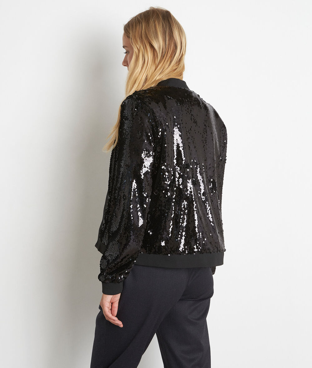 Veste à paillettes tessa noir.