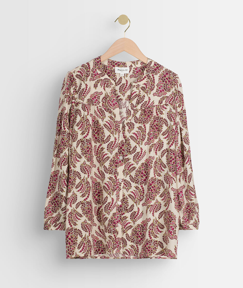 Blouse rose imprimée therese bois de rose.