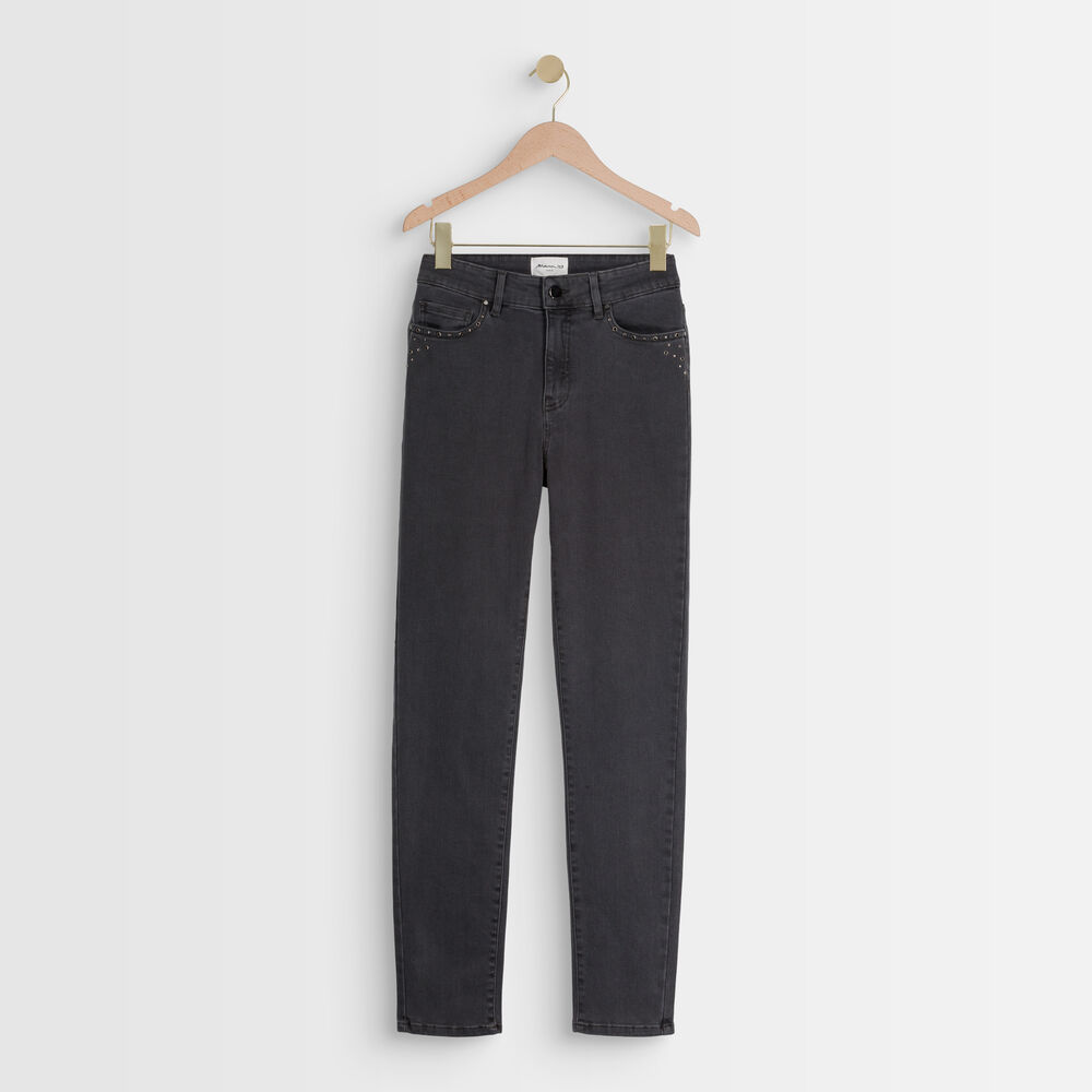 L'iconique slim jean à mini clous cosmo chine fonce.