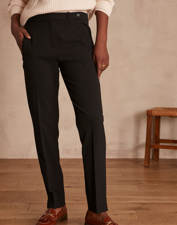 Pantalon noir cigarette en microfibre Lara | 1-2-3 Pantalon noir cigarette en microfibre Lara PhotoZ | 1-2-3