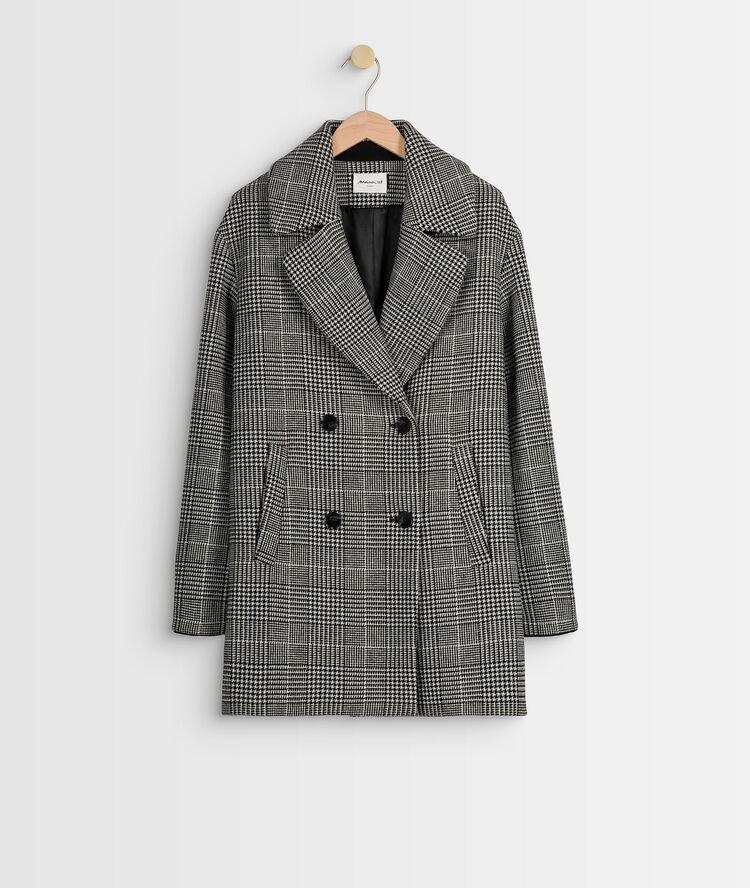 Manteau 3/4 à carreaux oprah chine clair.