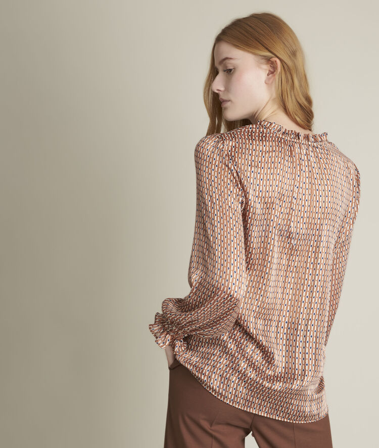 Blouse imprimée evelyn greige.