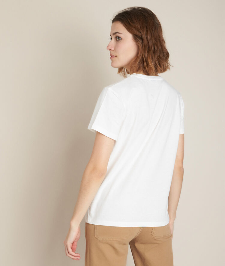 Tee-shirt sérigraphié en coton biologique dream blanc.