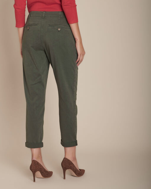 Pantalon kaki cigarette 7/8e en tencel ® elie kaki.