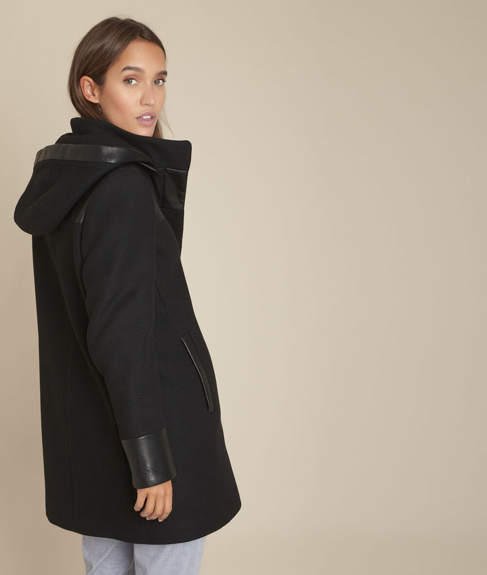Schwarzer Mantel Aus Woll Mix Princesse Damen Maison 123