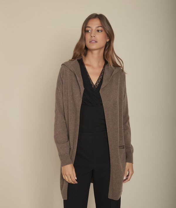 Gilet long en cachemire ébène Feuillage | 1-2-3 Gilet long en cachemire ébène Feuillage PhotoZ | 1-2-3