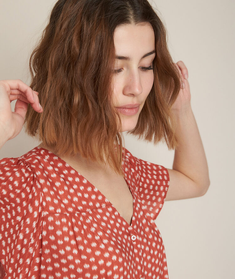 Blouse imprimée elou tomette.