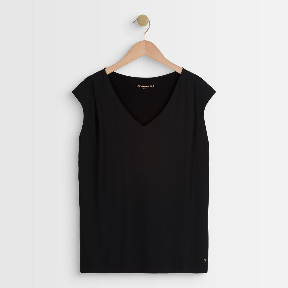 Blouse bimatière noire neptune noir.