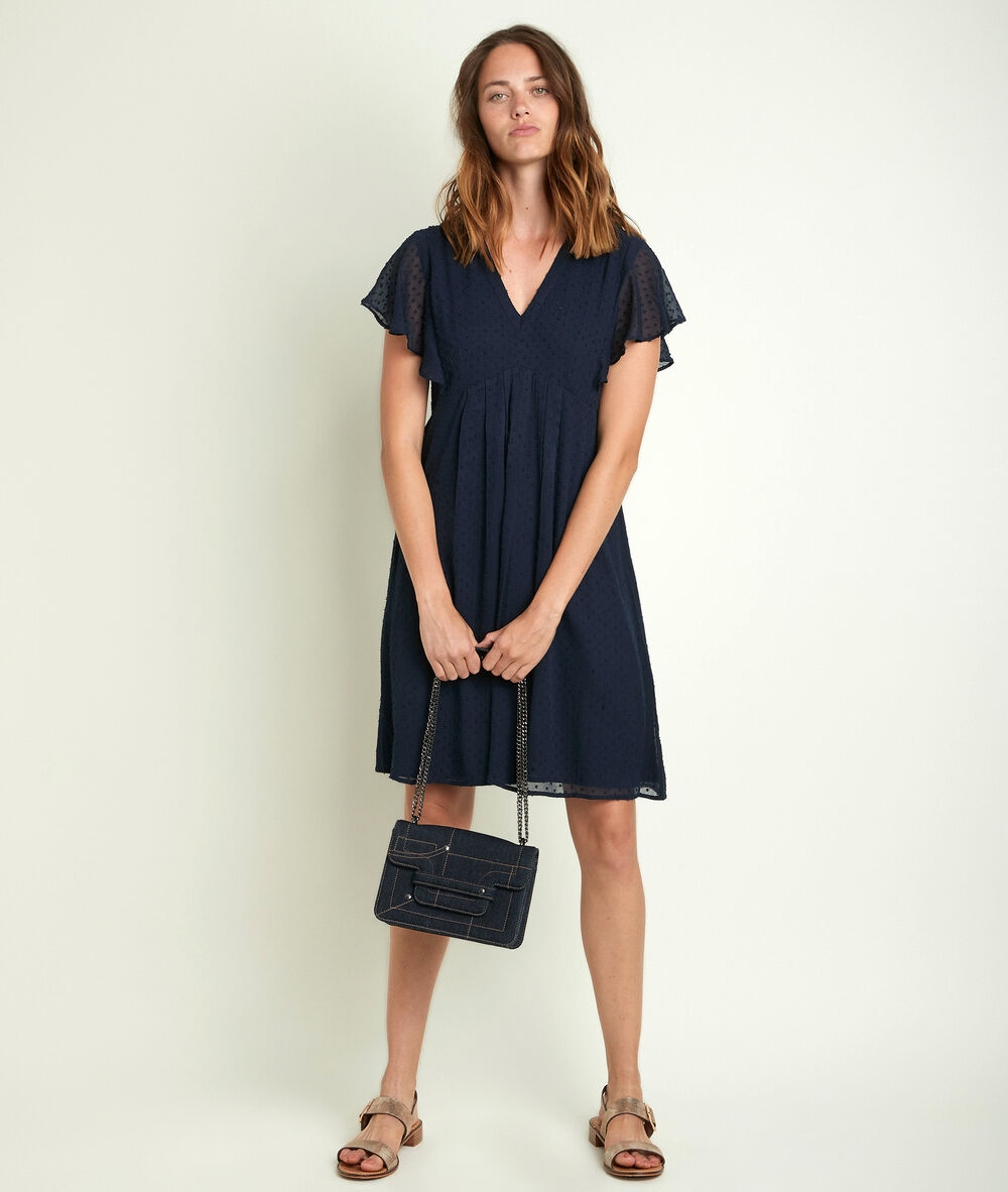 Robe marine plumetis calissa marine.