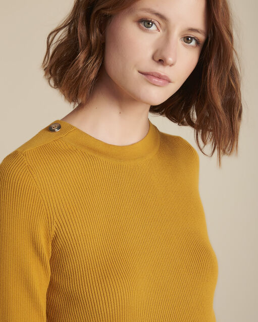 Gerippter Pullover bernsteinfarben Fortiche (2) - Maison 123