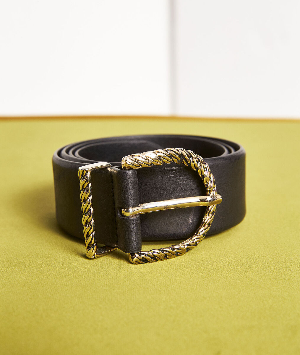 Zwarte lederen riem met gesp Emy | 1-2-3 Zwarte lederen riem met gesp Emy PhotoZ | 1-2-3