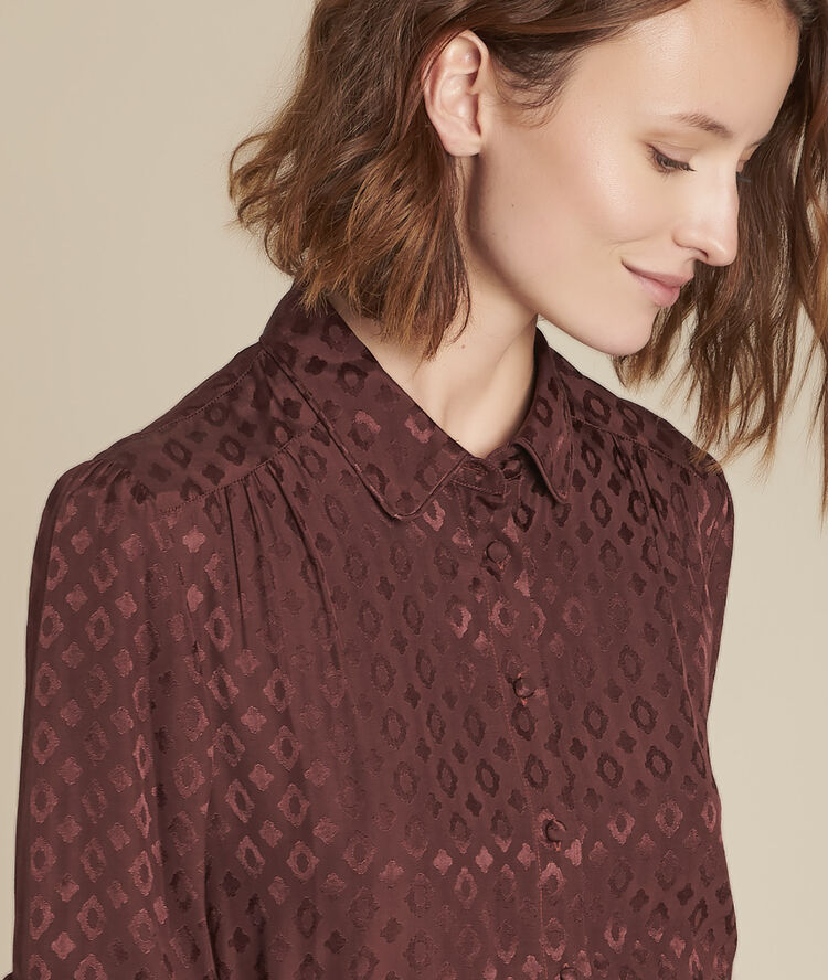 Chemise imprimée fluide milano marron fonce.