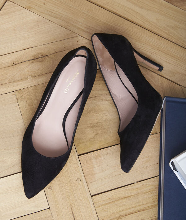 Escarpins noirs en cuir velours Kelly | 1-2-3 Escarpins noirs en cuir velours Kelly PhotoZ | 1-2-3
