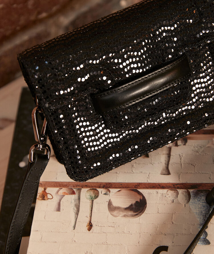 La banane en cuir paillettes 123 noir.