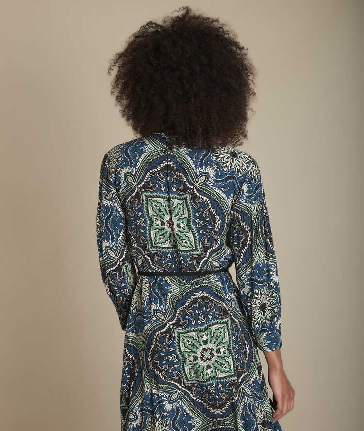 Robe imprimé cachemire ida marine.
