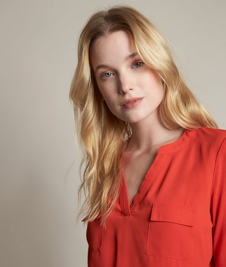 Blouse bimatière orange genna orange vif.
